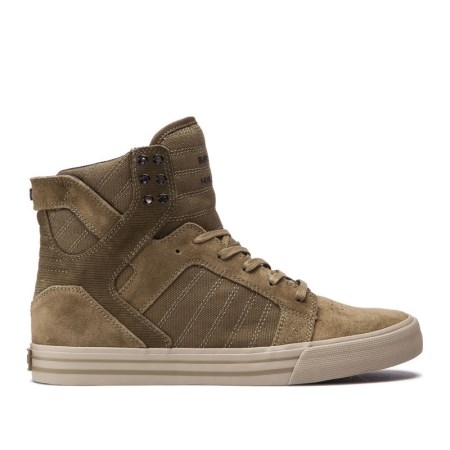 Supra Skytop Womens High Tops Shoes Olive UK 67QHY